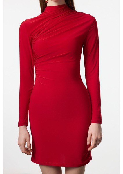 Önü Drapeli Uzun Kol Sandy Elbise fiyatları