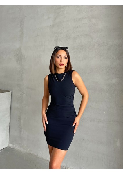 Kadın Drapeli Kolsuz Mini Elbise fiyatları