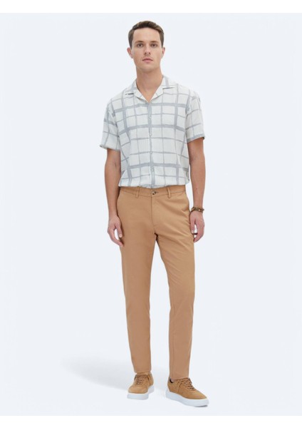 Deve Tüyü Dokuma Regular Fit Casual Pamuk Karışımlı Pantolon