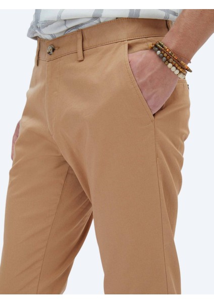 Deve Tüyü Dokuma Regular Fit Casual Pamuk Karışımlı Pantolon