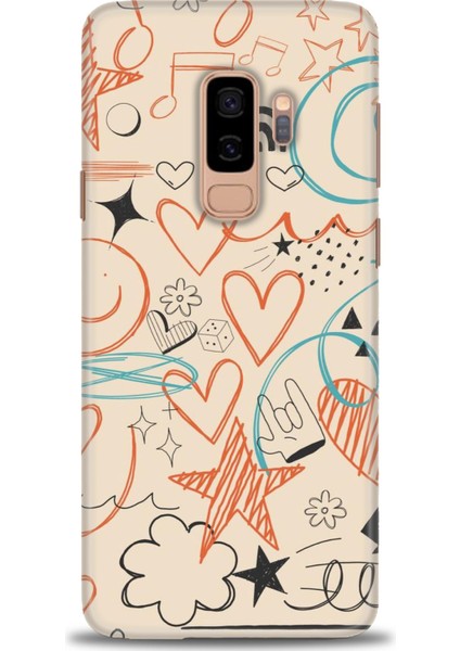 Samsung Galaxy S9 Plus Kılıf Hd Baskılı - Notalar Turuncu