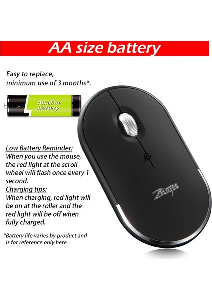 F11 Üç Modlu Kablosuz Mouse 2.4g Bt 3.0 Bt 5.0