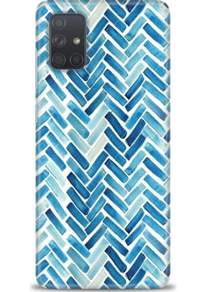 Samsung Galaxy A71 Kılıf Hd Baskılı - Mavi Çizgiler