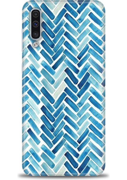 Samsung Galaxy A50 Kılıf Hd Baskılı - Mavi Çizgiler