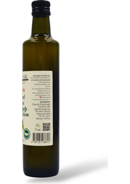 Organik Soğuk Sıkım Sızma Zeytinyağı 500ML fiyatları
