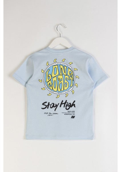 Yazı Baskılı Kısa Kollu Bisiklet Yaka Pamuklu Yazlık Erkek Çocuk T-Shirt
