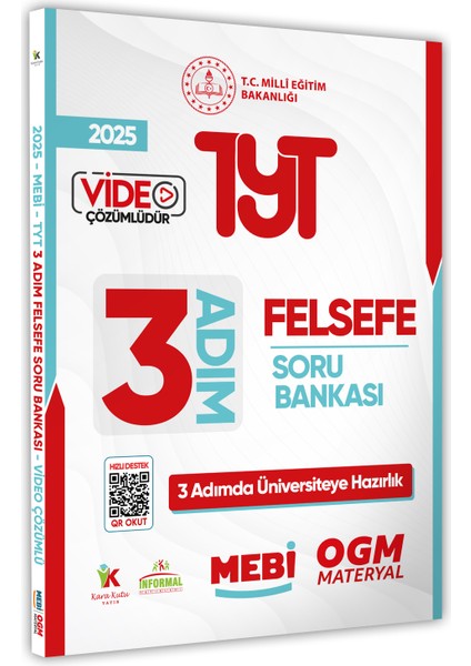 2025 Tyt Mebi-Ogm 3 Adım Felsefe Soru Bankası Renkli A4 Boyut Video Çözümlü (Karakutu Katkılarıyla) fiyatları