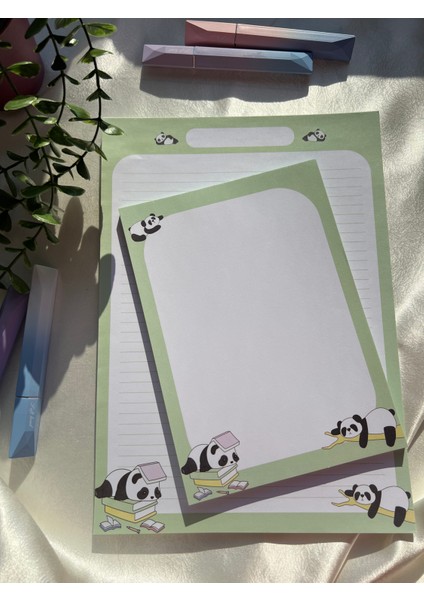 Panda Desenli 2'li Set (A4-A5) Notepad - Not Defteri - Bloknot
