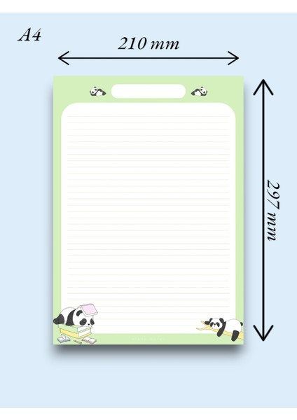 Panda Desenli 2'li Set (A4-A5) Notepad - Not Defteri - Bloknot