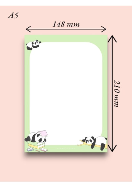 Panda Desenli 2'li Set (A4-A5) Notepad - Not Defteri - Bloknot