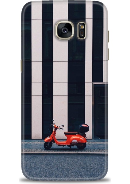 Samsung Galaxy S7 Edge Kılıf Hd Baskılı - Kırmızı Motor