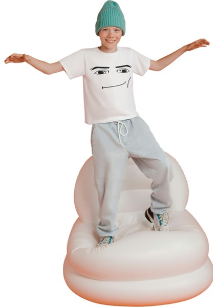 Roblox Tshirt Face Man Tişört Beyaz Unisex fiyatları