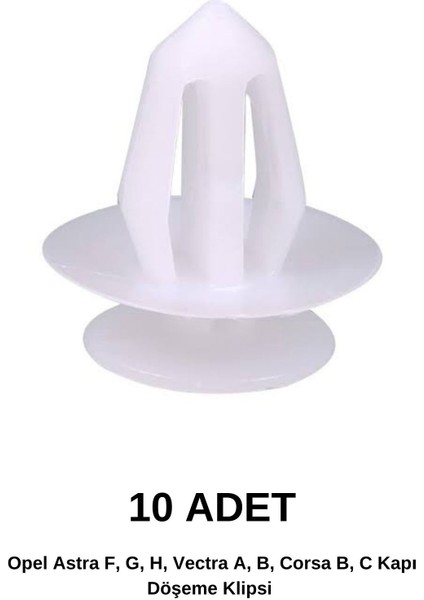 Opel Astra F, G, H, Vectra A, B, Corsa B, C Kapı Döşeme Klipsi (10 Adet)