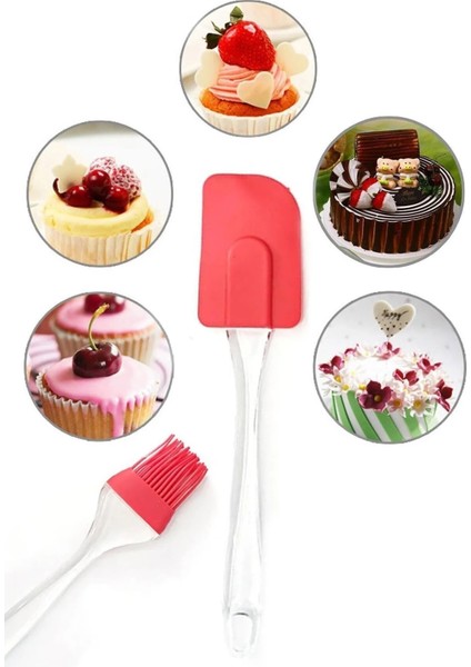 2&amp;#39;li Silikon Pasta - Börek - Poğaça Yağ Fırçası ve Spatula Seti indirimleri