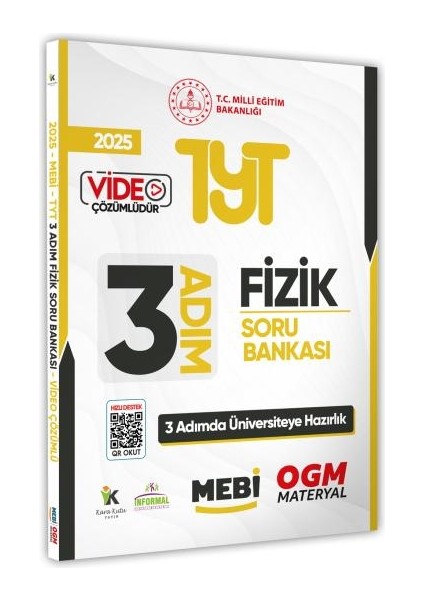 2025 Tyt Mebi-Ogm 3 Adım Fizik Soru Bankası Renkli A4 Boyut Video Çözümlü (Karakutu Katkılarıyla) fiyatları
