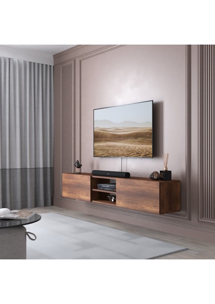 Vera 2 Kapaklı 180 cm Duvara Monte Tv Ünitesi - Barok