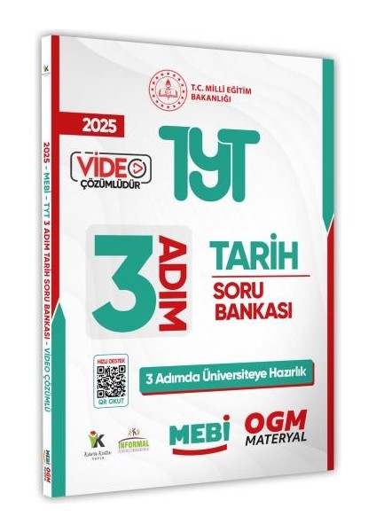 2025 Tyt Mebi-Ogm 3 Adım Tarih Soru Bankası Renkli A4 Boyut Video Çözüm (Karakutu Katkılarıyla)