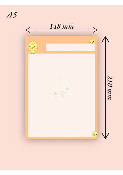 Civciv Desenli 2'li Set (A4-A5) Notepad - Not Defteri - Bloknot