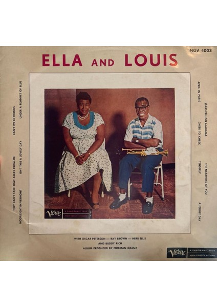 Ella Fitzgerald, Louis Armstrong ‎– Ella And Louis 1970LER Baskı Lp