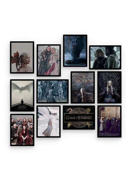 Game Of Thrones 12 Parça Ahşap Mdf Tablo ZLLTB424