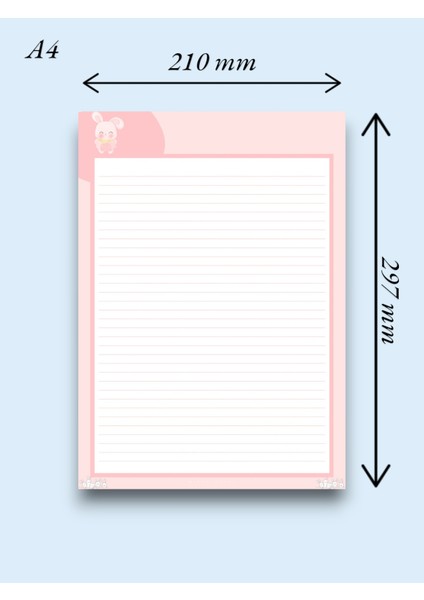 Tavşan Desenli 2'li Set (A4-A5) Notepad - Not Defteri - Bloknot