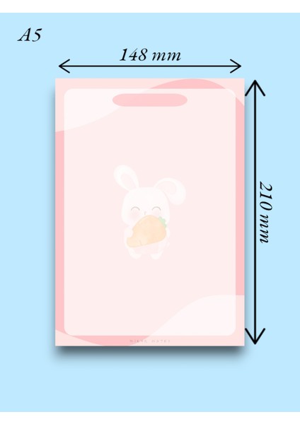 Tavşan Desenli 2'li Set (A4-A5) Notepad - Not Defteri - Bloknot