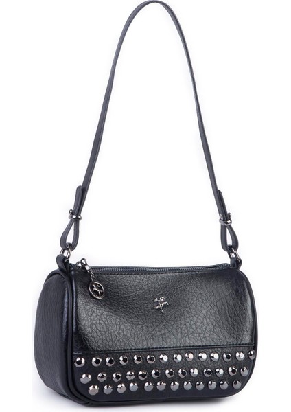 Vera Çanta Nas Bag Mini Kadın Taşlı Zımbalı Omuz ve Çapraz Baget Çanta