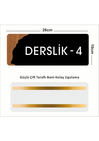 Ofis -Kapı Isimliği, Yönlendirme Levhası 26X10CM - Derslik 4 fiyatları