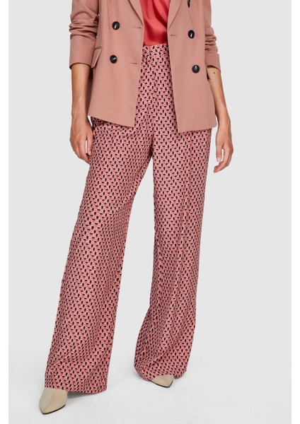 Sisley %100 Viskoz Desenli Palazzo Pantolon Kadın Siyah Pantolon - 323A4UTSLF03T indirimleri