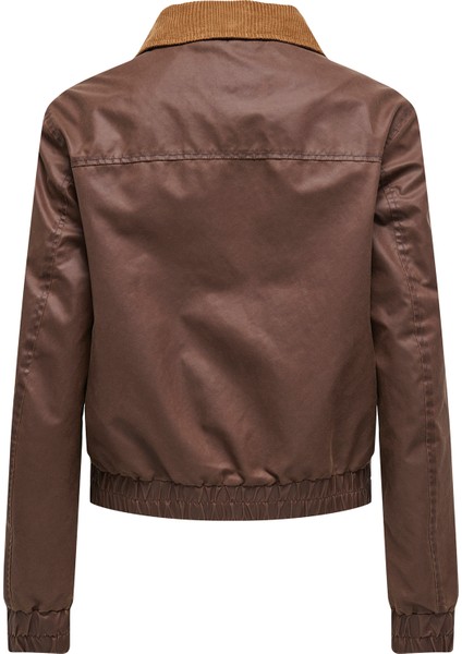 Onlmountain Regular Fit Kadife Detaylı Gömlek Yaka Kısa Mont Bayan Mont 15335923 modelleri