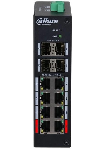 8port HS4412-8ET-120 10/100 1-Fsp Endüstriyel 120W Poe Switch