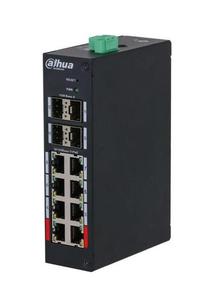 8port HS4412-8ET-120 10/100 1-Fsp Endüstriyel 120W Poe Switch
