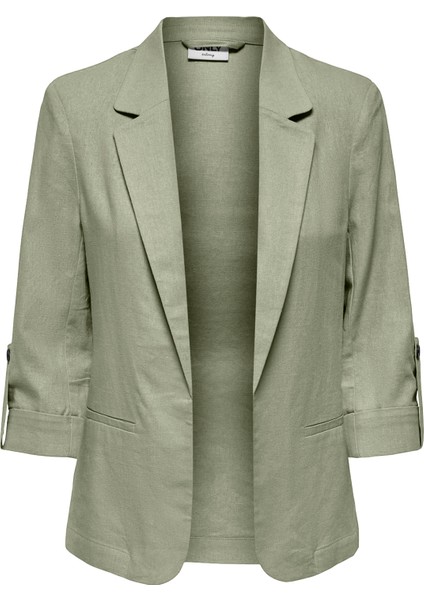Onlcaro Keten Karışımlı Loose Fit Apaş Yaka Truvakar Kol Blazer Ceket Bayan Ceket 15312199