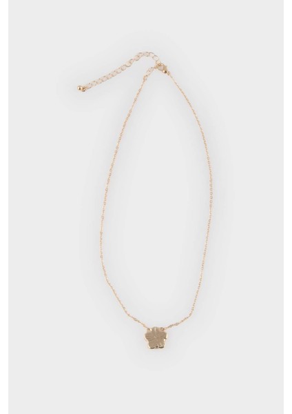 Kadın Beyaz Çiçekli Gold Kolye E8308AXNS fırsatları