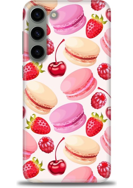 Samsung Galaxy S23 Plus Kılıf Hd Baskılı - Makaron ve Çilekler