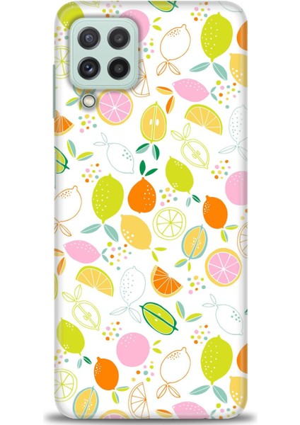 Samsung Galaxy M32 Kılıf Hd Baskılı - Renkli Limonlar