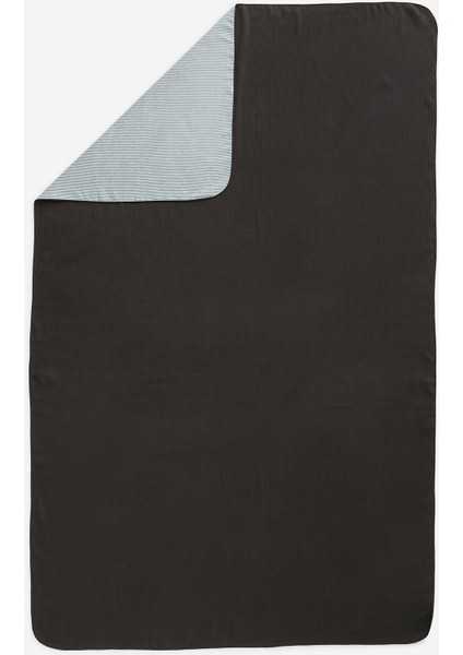 Nabaiji Mikrofiber Havlu - x l Boy - Siyah/gri Çizgili - 110 × 175 cm