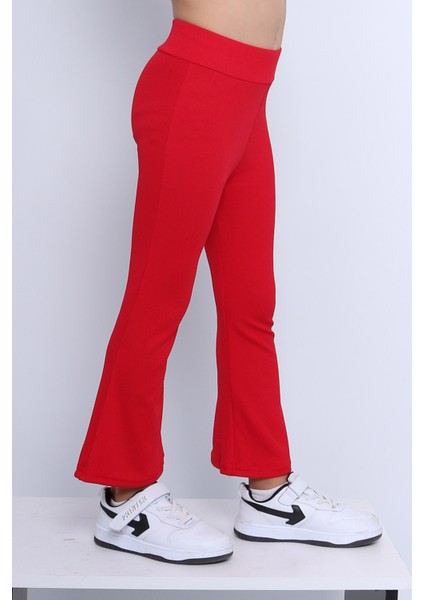 Kız Çocuk Tayt Ispanyol Paça Düz Renk D17 modelleri