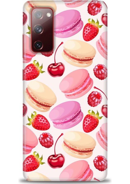 Samsung Galaxy S20 Fe Kılıf Hd Baskılı - Makaron ve Çilekler