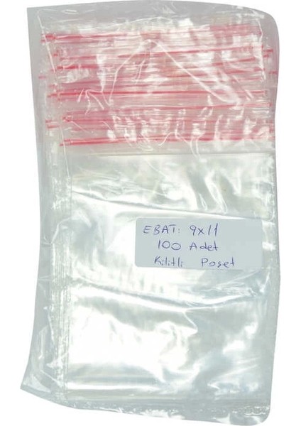 Kilitli Naylon Torba Poşet 9x11 cm Şeffaf 100 Adet 1 Paket