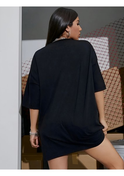 Shut Up! Yazı Baskılı Beyaz Oversize Pamuklu Kadın T-Shirt fiyatları