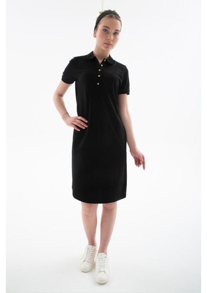25Y0499K1 Kadın Polo Yaka Elbise