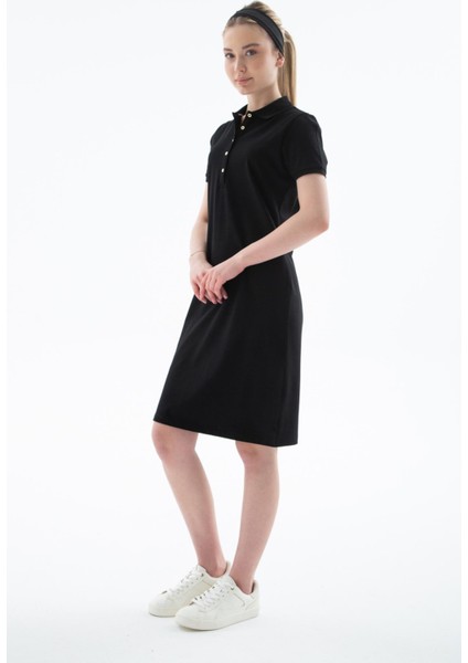 25Y0499K1 Kadın Polo Yaka Elbise