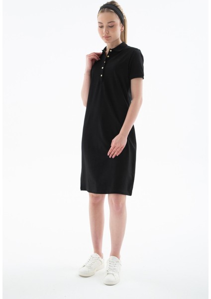25Y0499K1 Kadın Polo Yaka Elbise
