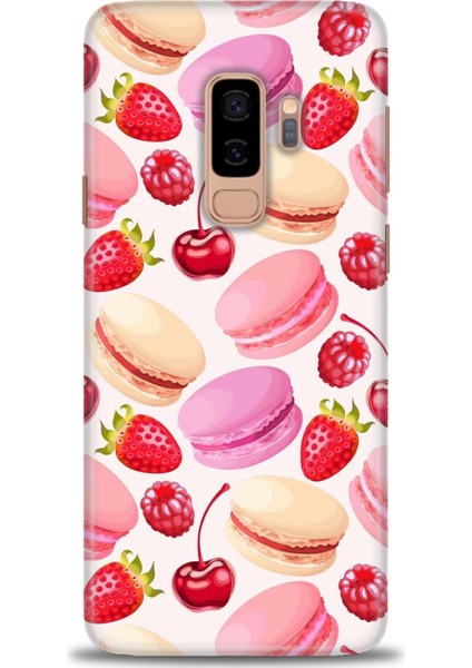 Samsung Galaxy S9 Plus Kılıf Hd Baskılı - Makaron ve Çilekler