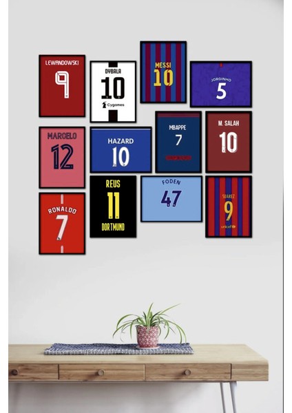 Ünlü Futbolcular Futbol 12 Parça Mdf Tablo
