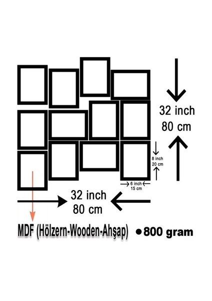 Ünlü Futbolcular Futbol 12 Parça Mdf Tablo fiyatları