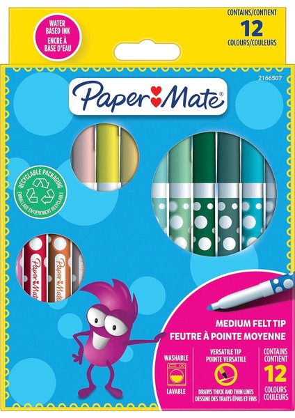 Mate Keçeli Boya Kalemi 12'li