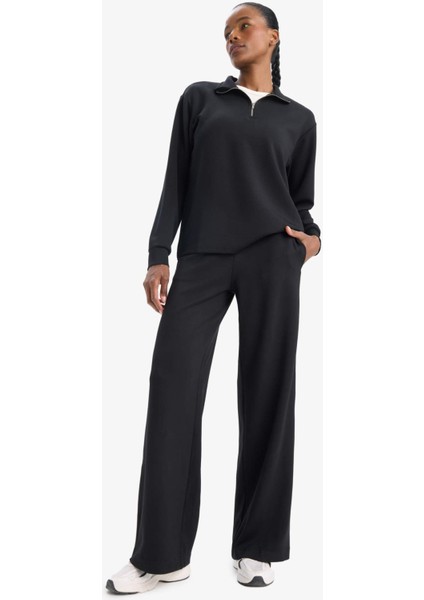 fit Oversize Geniş Kalıp Yarım Fermuarlı Dik Yaka Modal Sporcu SWEATSHIRT D7126AX25SP fiyatları