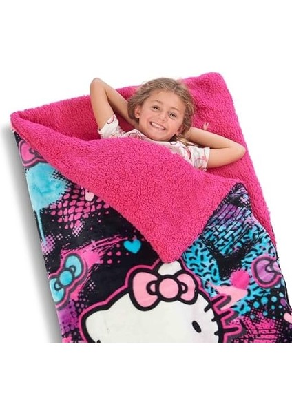 Hello Kitty Bulut Sherpa Pijama Çantası, 68,5 cm x 157,5 Cm, Slumber Kitty